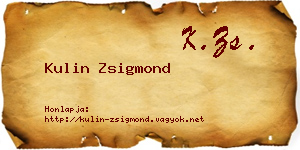 Kulin Zsigmond névjegykártya